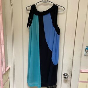 Mac & Jac silk sleeveless dress, XL. Multi colored.